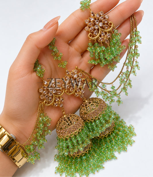 ANAHITA | Gold-plated Double Layer Jhumki’s & Tikka
