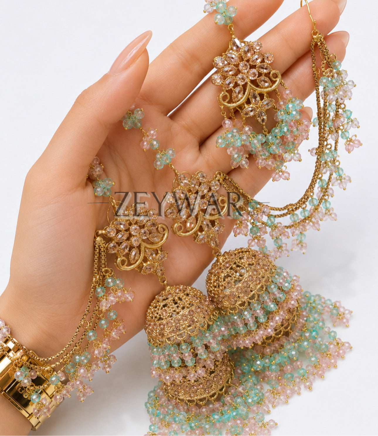ANAHITA | Gold-plated Double Layer Jhumki’s & Tikka