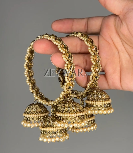 ALIZEY | Gold | Polki Karey with Jhumkey