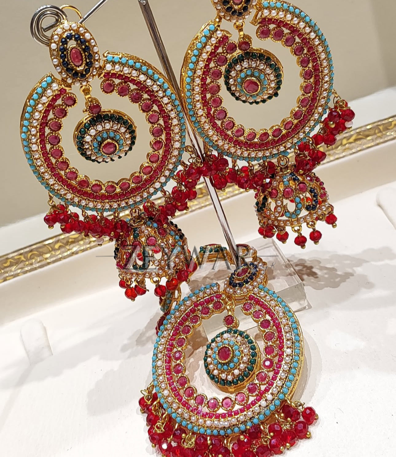 FILZA [MULTI] | Oversized Earrings & Tikka