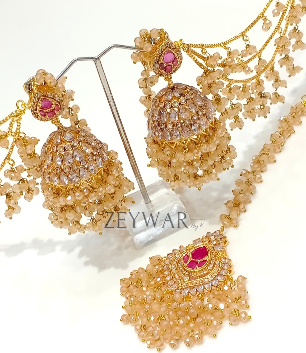 FATIM | Gold Plated Earring & Tikka