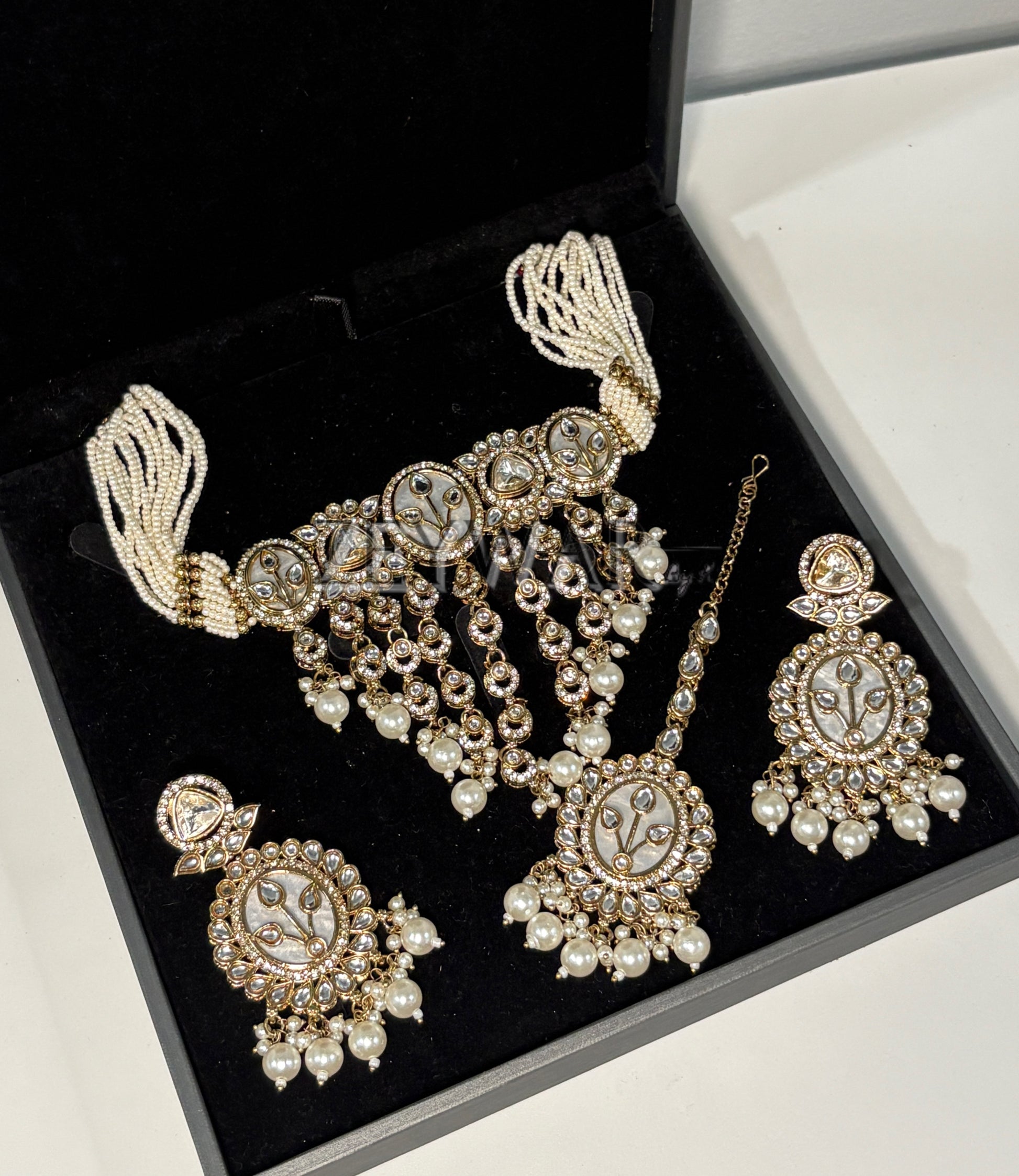 YASMINE | Kundan & AD Waterfall Set
