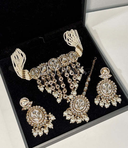 YASMINE | Kundan & AD Waterfall Set