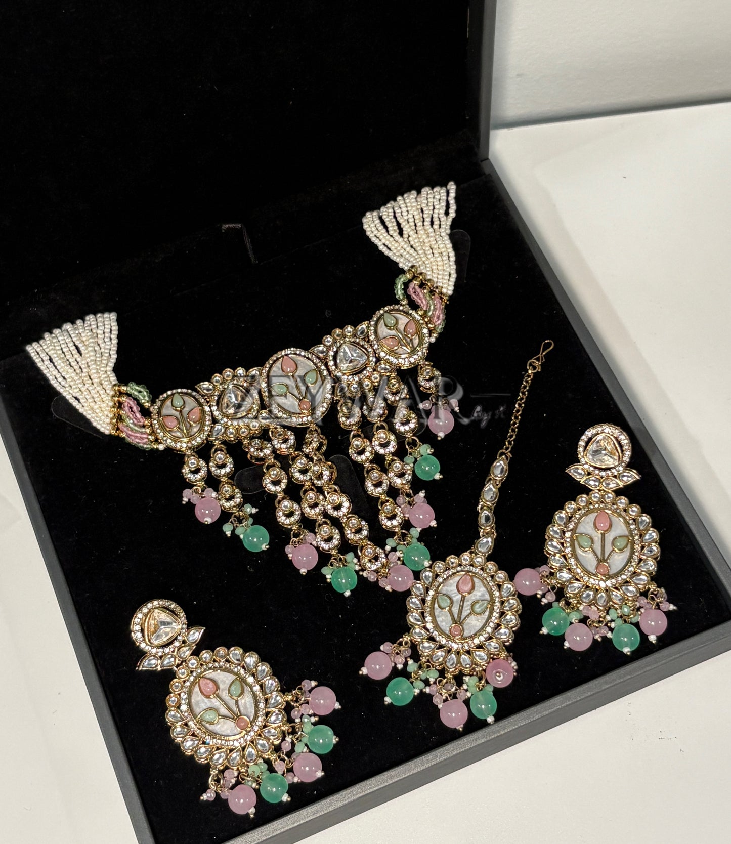 YASMINE | Kundan & AD Waterfall Set