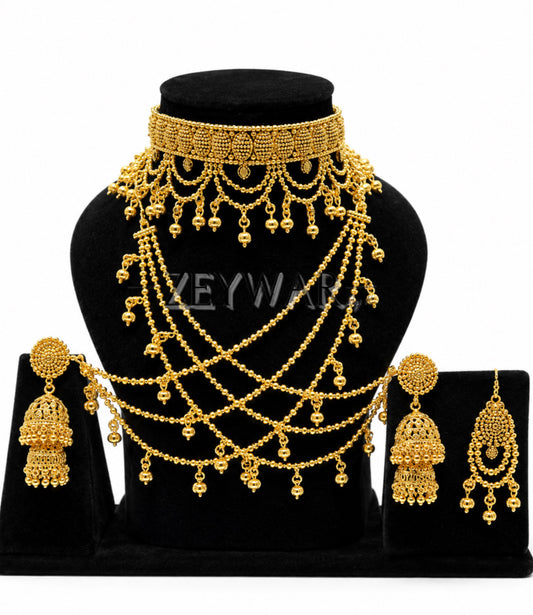 ANUSHKA | Gold-plated Choker with Jhumki’s & Tikka