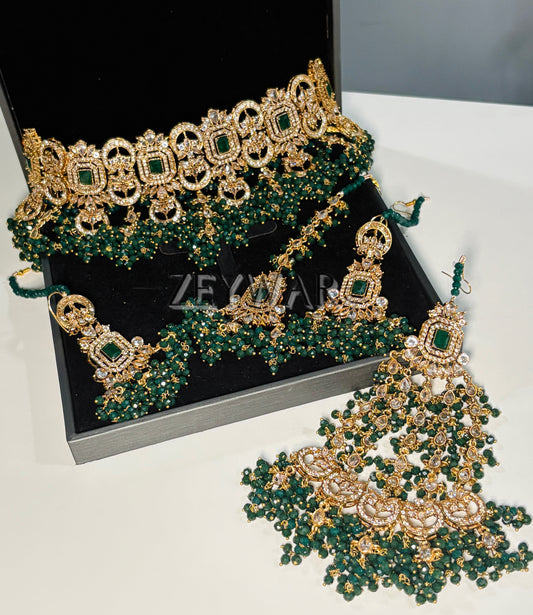 RUHMA | Pakistani Style Gold Plated Bridal/Semi-Bridal Set