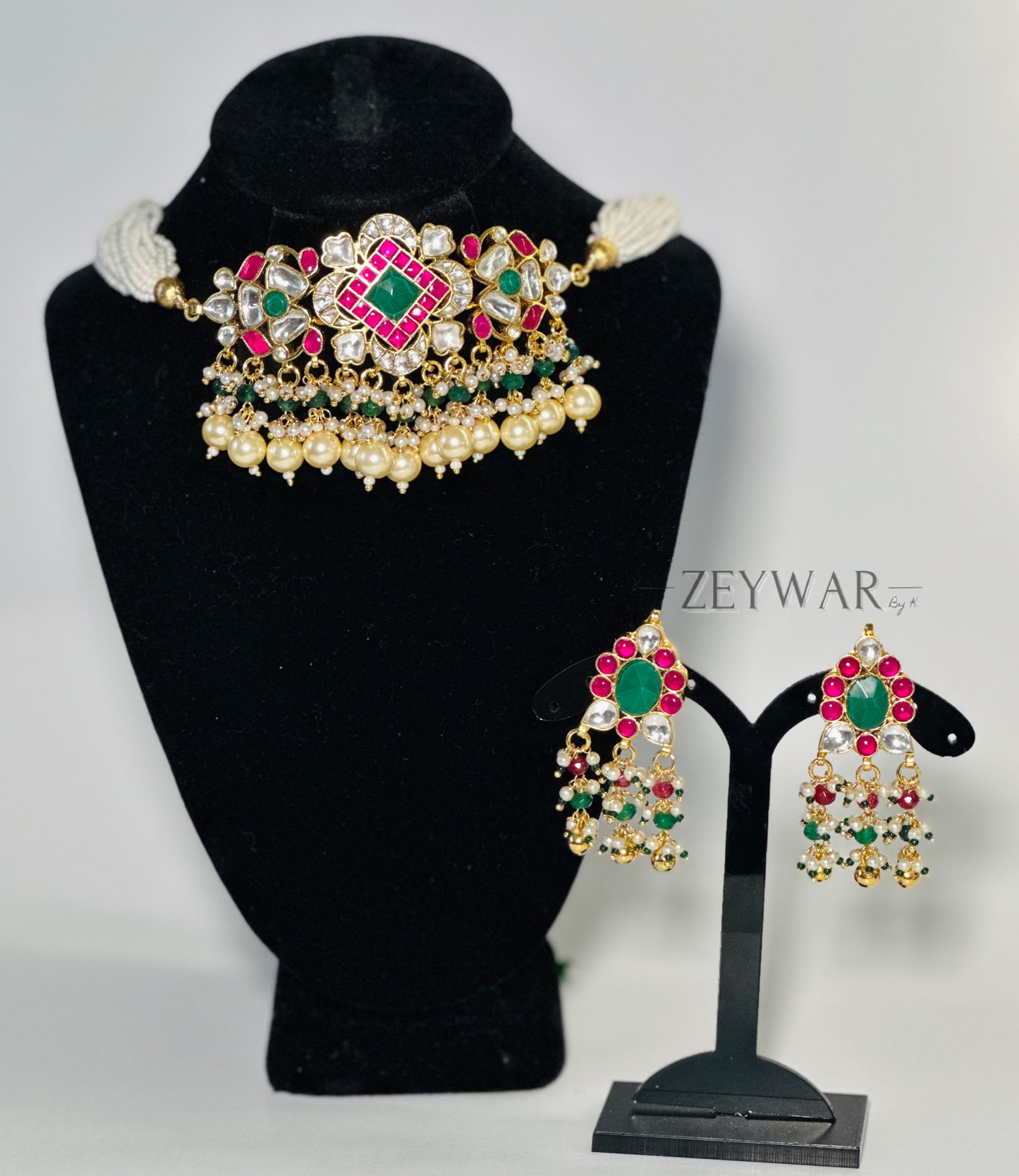 AYZA | Pachi Kundan Choker with Studs, Gold-Plated