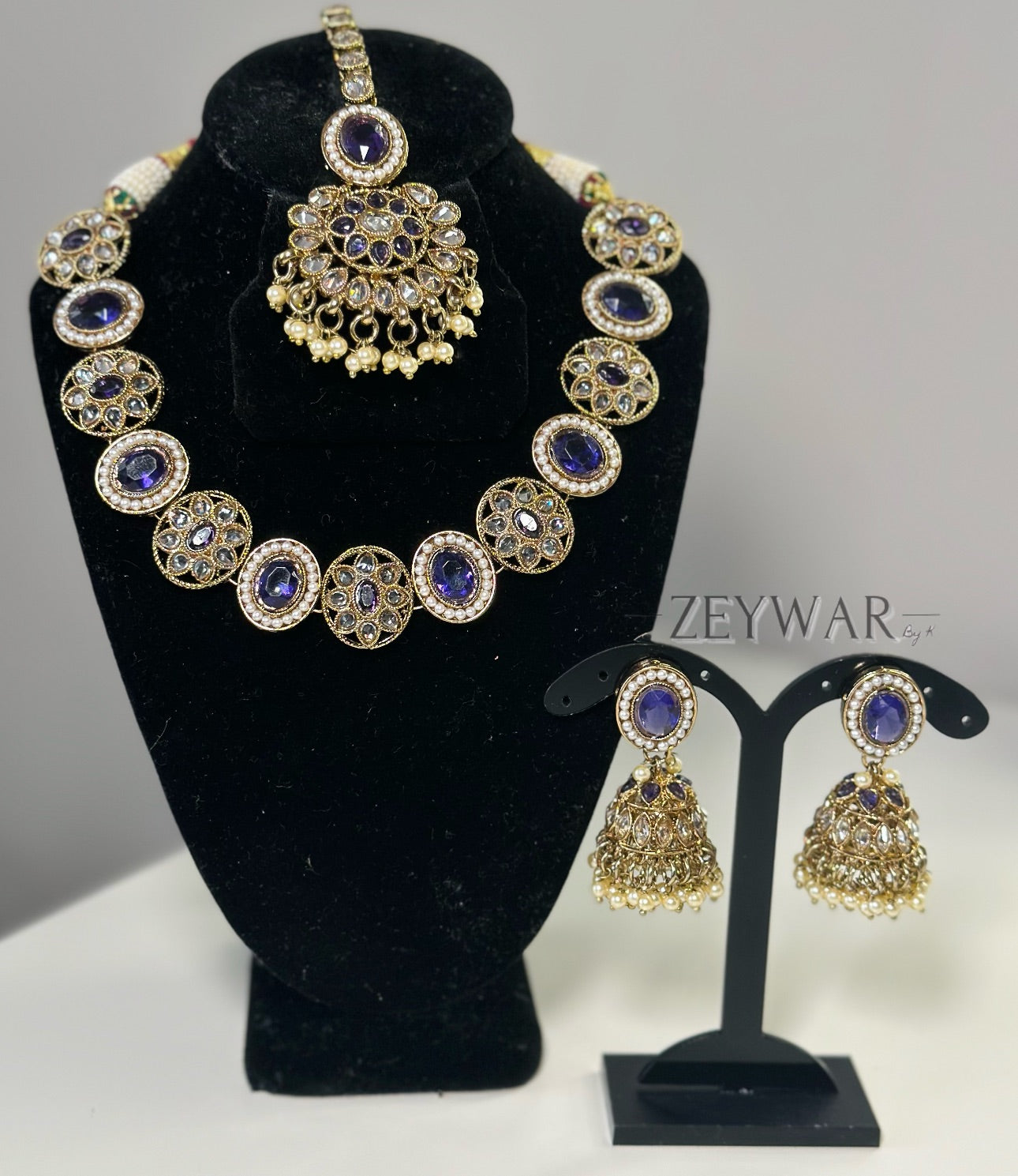 SAHIBA | Polki Neckline with Jhumki's & Tikka