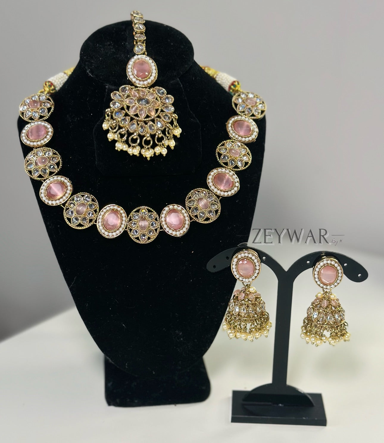 SAHIBA | Polki Neckline with Jhumki's & Tikka