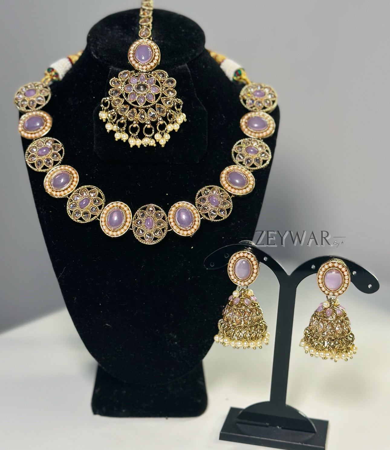 SAHIBA | Polki Neckline with Jhumki's & Tikka