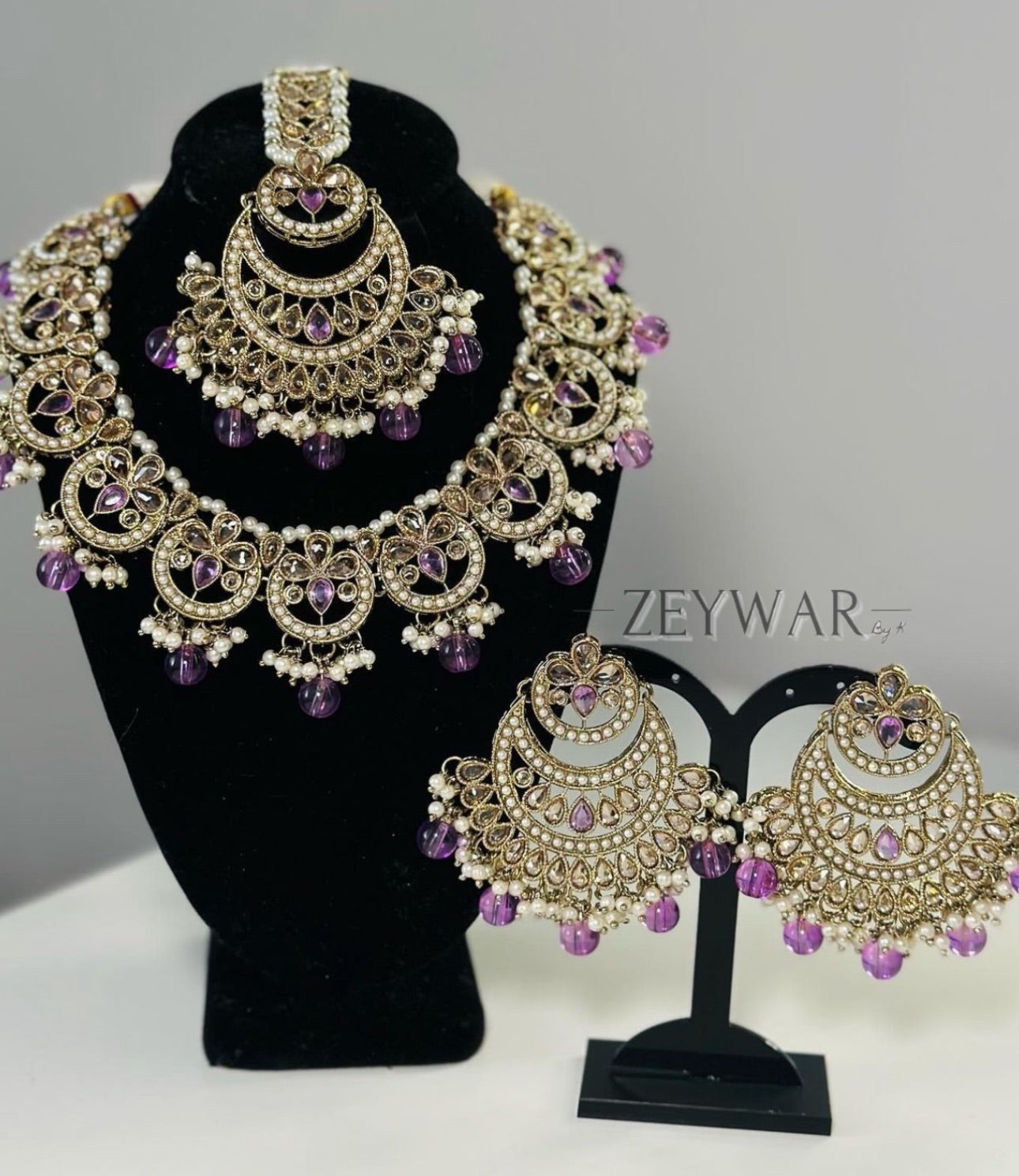 MAHI | Polki Set with Earrings & Oversized Tikka