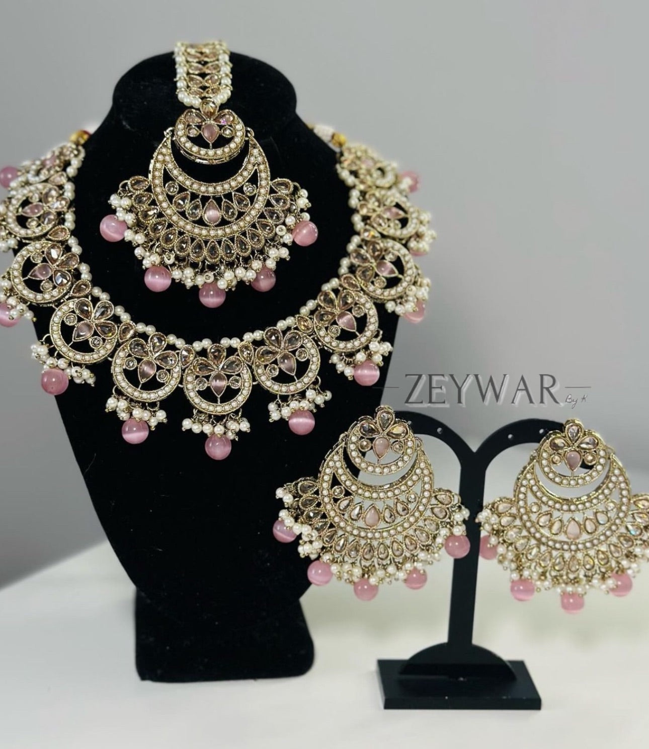 MAHI | Polki Set with Earrings & Oversized Tikka